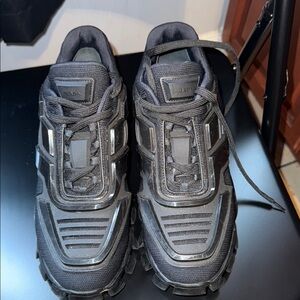 Prada Men's Black Textured Sneakers